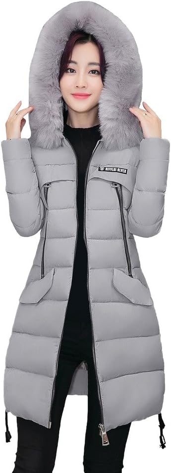 gusuqing Women's Thickened Down Jacket Winter Warm Down Coat Hooded Outwear