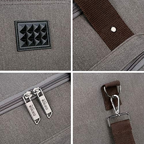 Wohlbege Canvas Travel Bag Big Crossbody Bag Large Capacity Travel Tote Weekend Bag Convenient Carry On Luggage Bags Men Duffel Bag (Grey) 3 Wohlbege Canvas Travel Bag Big Crossbody Bag Large Capacity Travel Tote Weekend Bag Convenient Carry On Luggage Bags Men Duffel Bag (Grey)