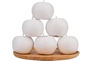 Meiwlong 6 PCS Artificial Lifelike Apples Decoration Home Holiday Fake Simulation Plastic Model Props Faux White Fruit Garnis