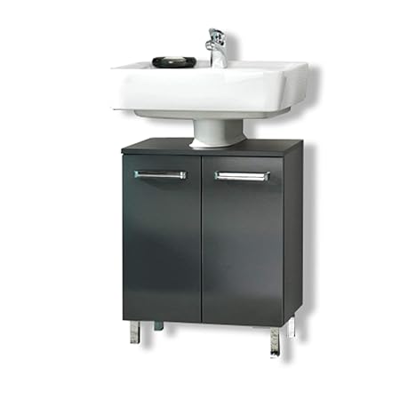 Pelipal 311 Mainz Waschbeckenunterschrank, Holzdekor, Anthrazit Glanz, 33,0 x 50,0 x 62,0 cm