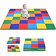 Costzon Toddler Foam Play Mat, Foldable Baby Crawling Mats 58-Inch Square Soft Non Skid Colorful Daycare Floor Mat, Thicken Waterproof Memory Activity Play Mat for Home, School, Kindergarten Nursery