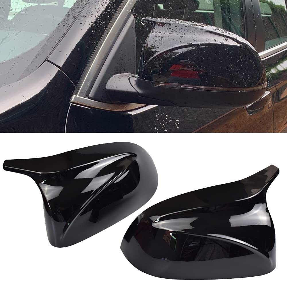 Photo 1 of 1 Pair Black Rearview Mirror Cover Left Right Side Mirror Covers Caps for BMW X3 G01 X4 G02 X5 G05 X6 G06 X7 G07 2018 2019 2020 (Glossy Black)