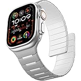 Easuny Sport Magnetic Band Compatible with Apple Watch Ultra 3/2/Ultra Band for Men 49mm 46mm 45mm 44mm 42mm, Silicone Waterproof Loop Strap for iWatch Series 11 10 SE 9 8 7 6 5 4 3 2 1