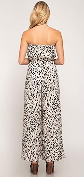 leopard strapless jumpsuit