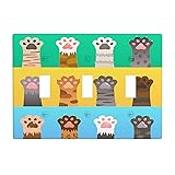 Moslion Cat Dog Paw Triple Gang Toggle Covers