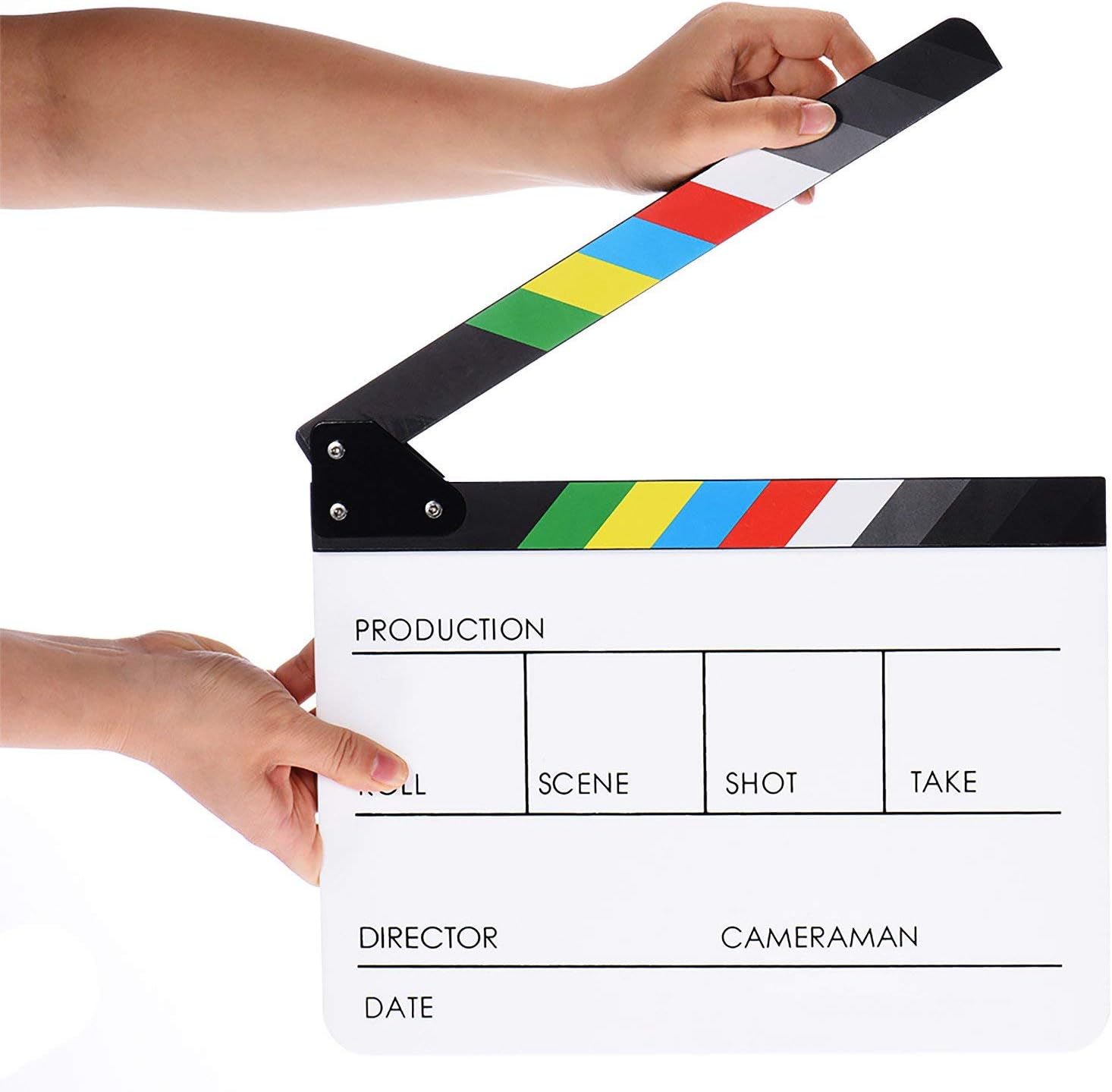Acrylic Plastic Clapper Board for Film 30x24CM Director's Film Clapboard Movie Cut Action Scene Slate for Movie Video