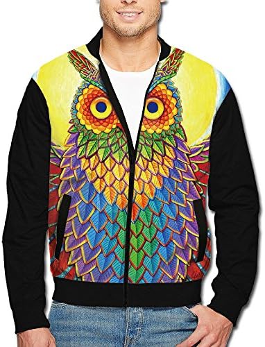 SCOOLY Psychedelic Rainbow Owl Youth Long Sleeve Full Zip Jacket Medium