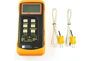 6802 II Durable Precision Dual Channel Digital Thermometer with 2 K-Type Thermocouple Sensor