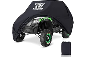 XYZCTEM UTV Cover with Heavy Duty Black Oxford Waterproof Material, 114" x 65" x 75" (290 165 190cm) Included Storage Bag. Pr