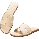 Stratuxx Kaze Women's Open Toe Flat Dress Slide Sandals | Memory Foam Cushioned Everyday Summer Sandals Casual Fashion Slip On Slides