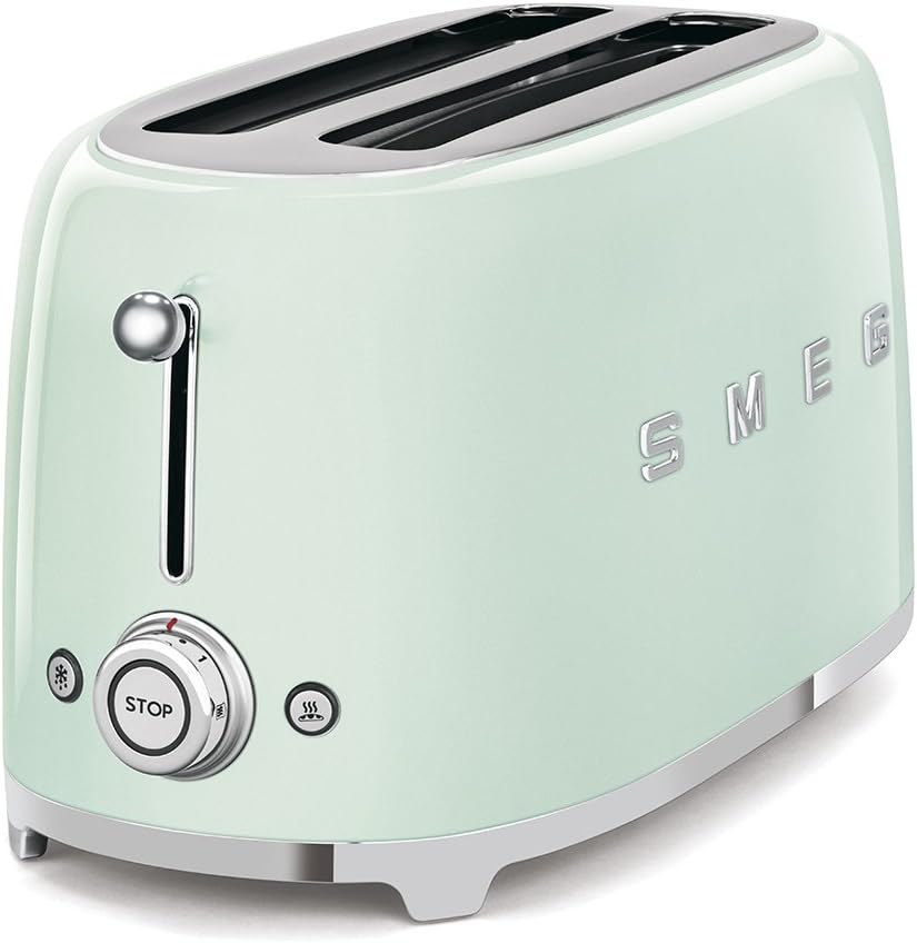 Smeg TSF02PGUK 50's Retro Style 4 Slice Toaster Pastel Green