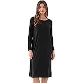 GYS Women's Nightgowns Bamboo Viscose Soft and Comfy Long Sleeve Pajama Dress
