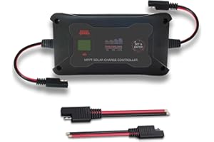 iSunergy 20A 12V/24V Portable MPPT Solar Charge Controller with Solar Connector,LCD Display and LED Indicate Light for AGM,GEL,LiFePo4