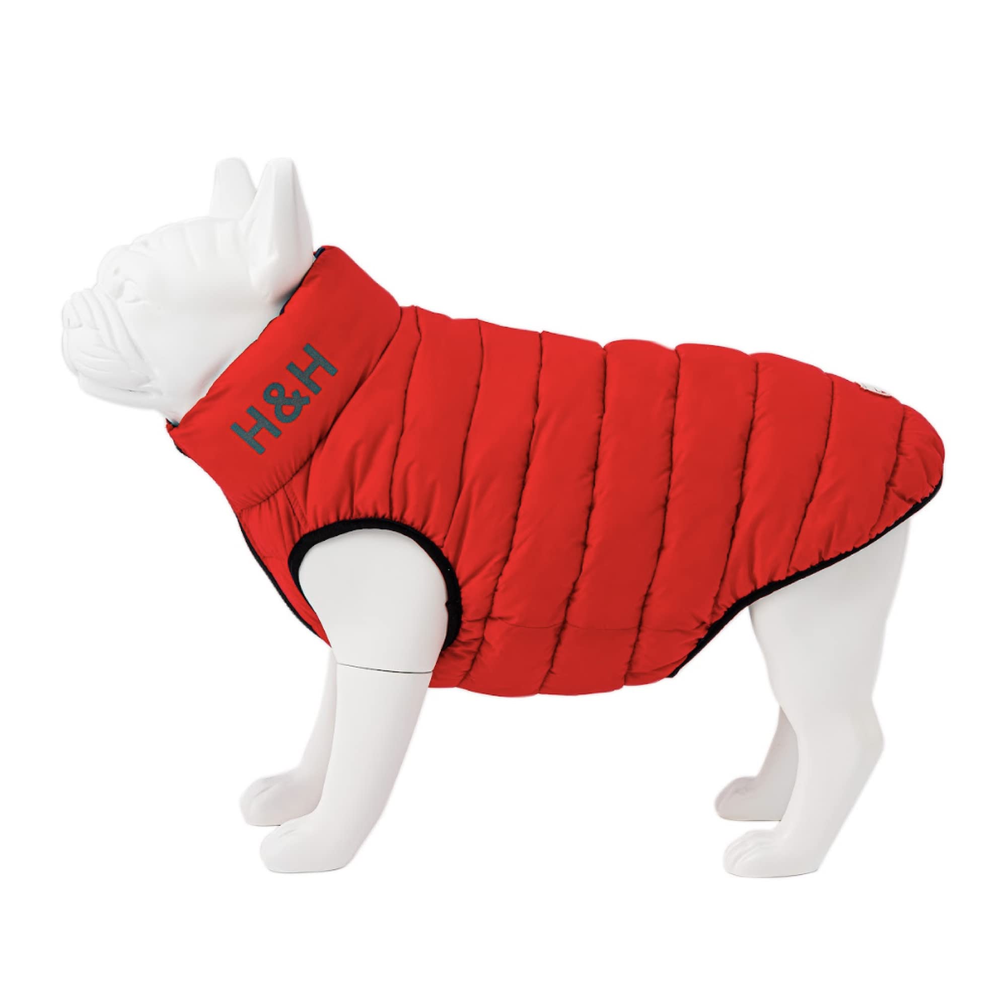 HUGO & HUDSON Reversible Dog Puffer Jacket, Windproof Water Resistant Coat, Red & Navy, S30 โ image 1