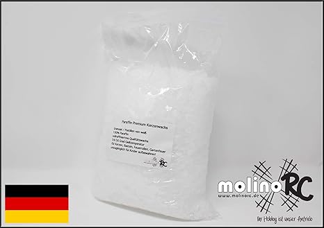 molinoRC Paraffin Kerzenwachs zum Kerzen selber machen, Wachs - Wachsgranulat weiß, 2kg | ???? | ???????? | ? | ???? |????