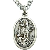 Westmon Works Men's Patron Saint Medal 3/4 Inch Long with Stainless Steel Chain