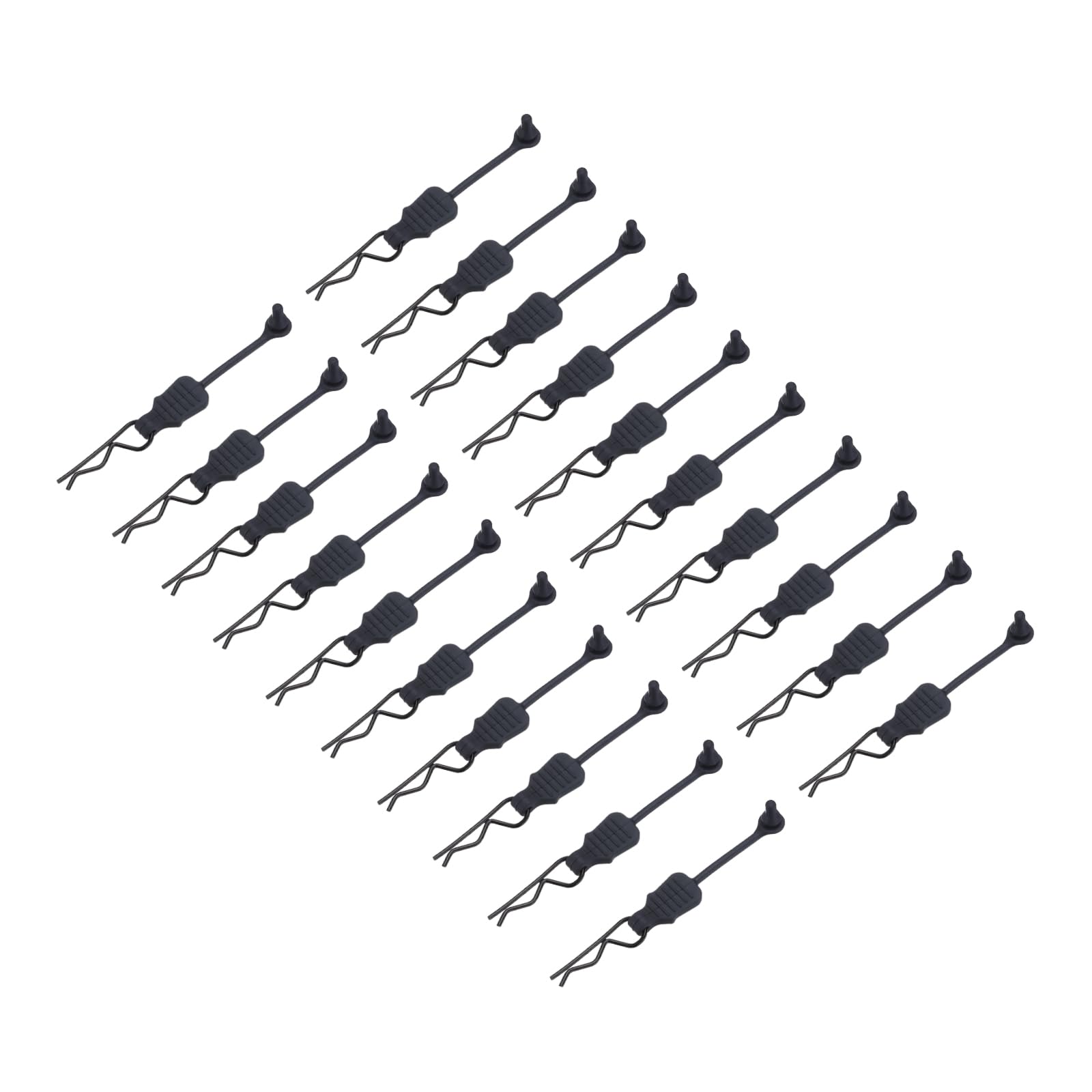 DMiotech 20Pcs Body Clips Pins with Pull Tabs, Black Universal RC Cars Parts Shell Replacement Parts for 1/10 1/12 Scale RC Car