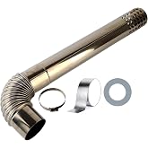 Vent Kit(Only applicable for 3 Inch) Stainless Steel Tankless Water Heater Vent Kit With Elbow，Compatible with CAMPLUX Ranein FOGATTI Forimo ORBEK MIZUDO GASLAND Marey gas tankless water heaters