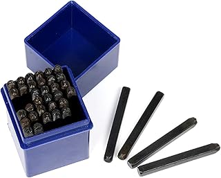 FreeTec 3mm Schlagbuchstaben Schlagzahlen 36-teilig Buchstaben Stempel Schlagstempel Satz