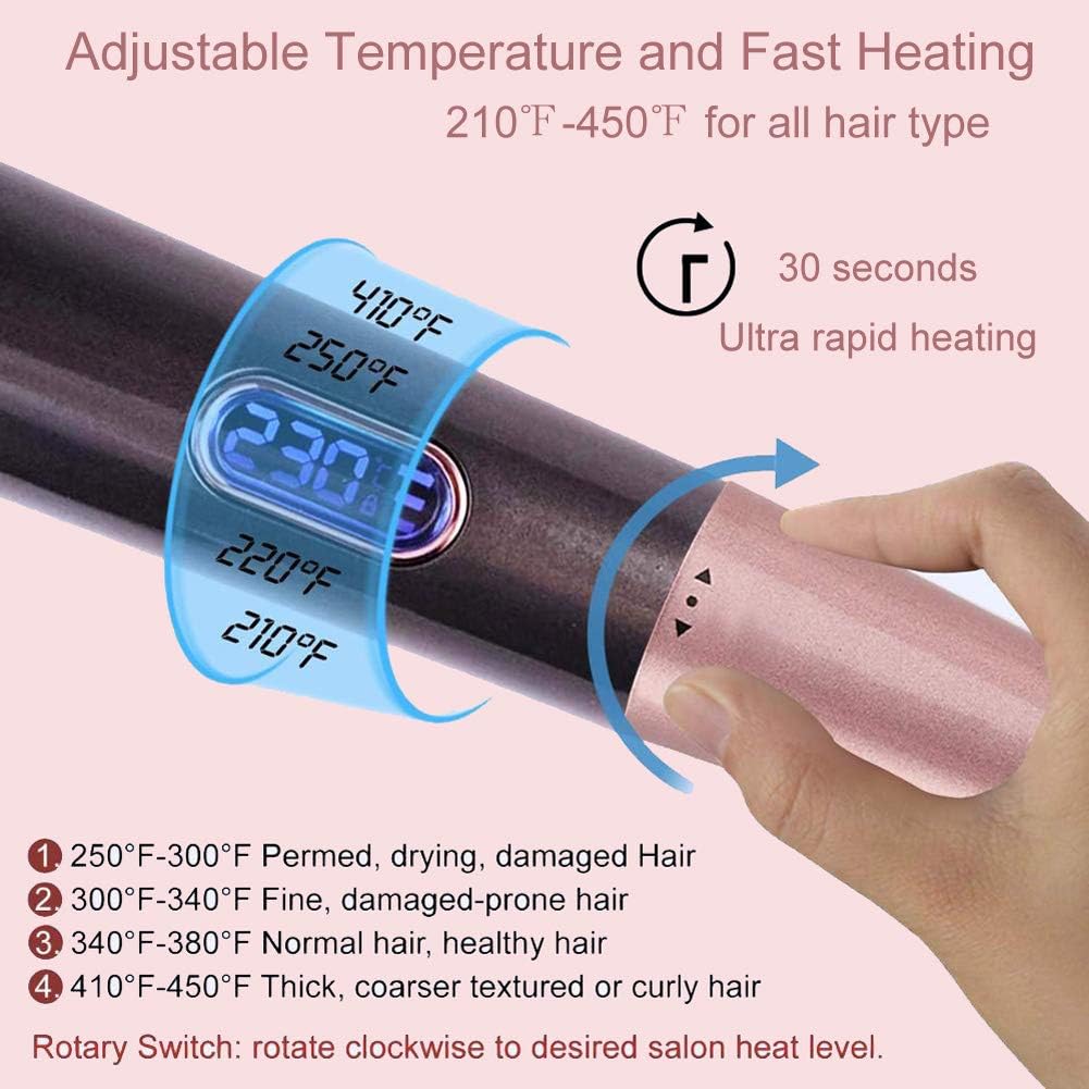 Professional Salon Hair Flat Iron Straightener & Curler 2 In 1, Travel Hair Styling Tools with Adjustable Temp, LCD Display & Auto Shut-Off: Health & Personal Care