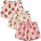 Azalquat Toddler Girl Summer Knit Shorts with Pocket, 2 Pack Baby Pull-On Soft Active Shorts