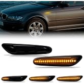 2PCS LED Side Marker Turn Signal Light for BMW 1/3/5 Series E60 E61 E90 E91 | for E92 E93 E81 E82 E88 E46 X3 E83 X1 E84 Smoke Lens Dynamic Sequential Blinker Lamp