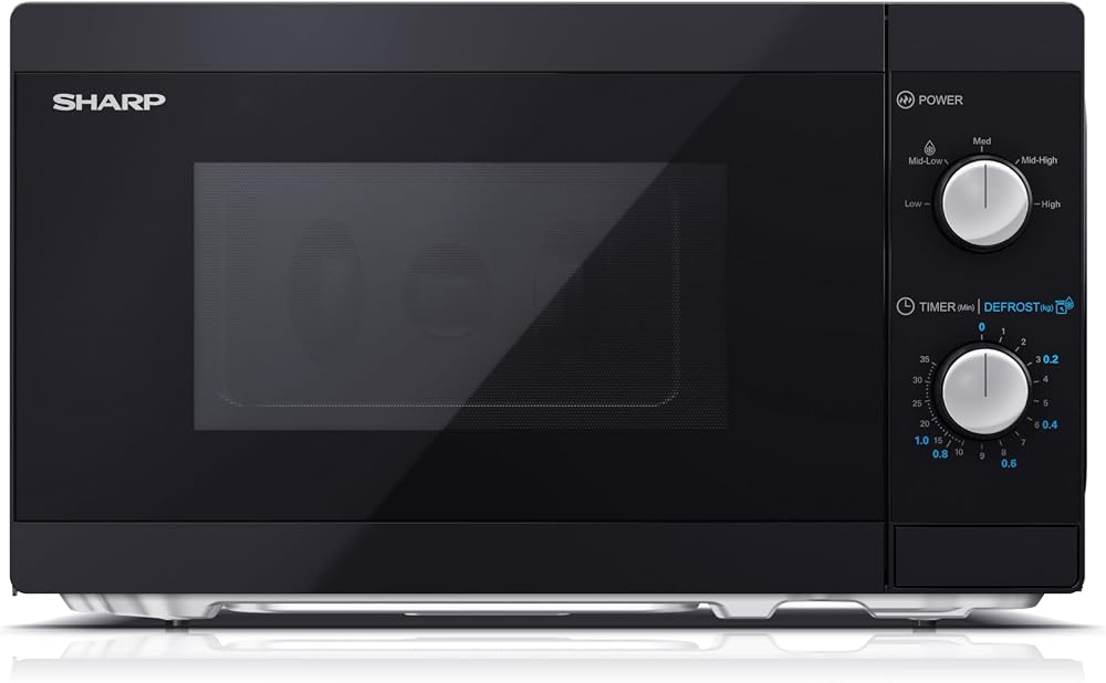 Sharp YC-MS01U-B Compact 20L 800W Microwave with 5 Power Levels Black