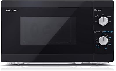 Sharp YC-MS01U-B Compact 20L 800W Microwave with 5 Power Levels Black