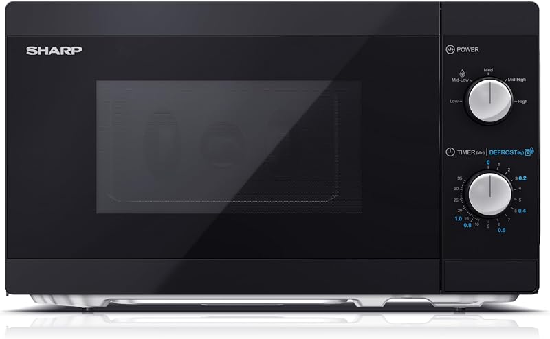 Sharp YC-MS01U-B Compact 20L 800W Microwave with 5 Power Levels Black