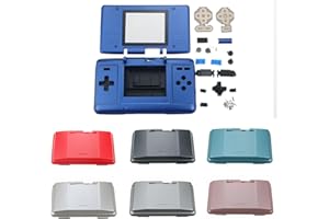 Melocyphia Full Housing Case Cover Shell with Buttons for DS NDS Console Replacement (Silver)