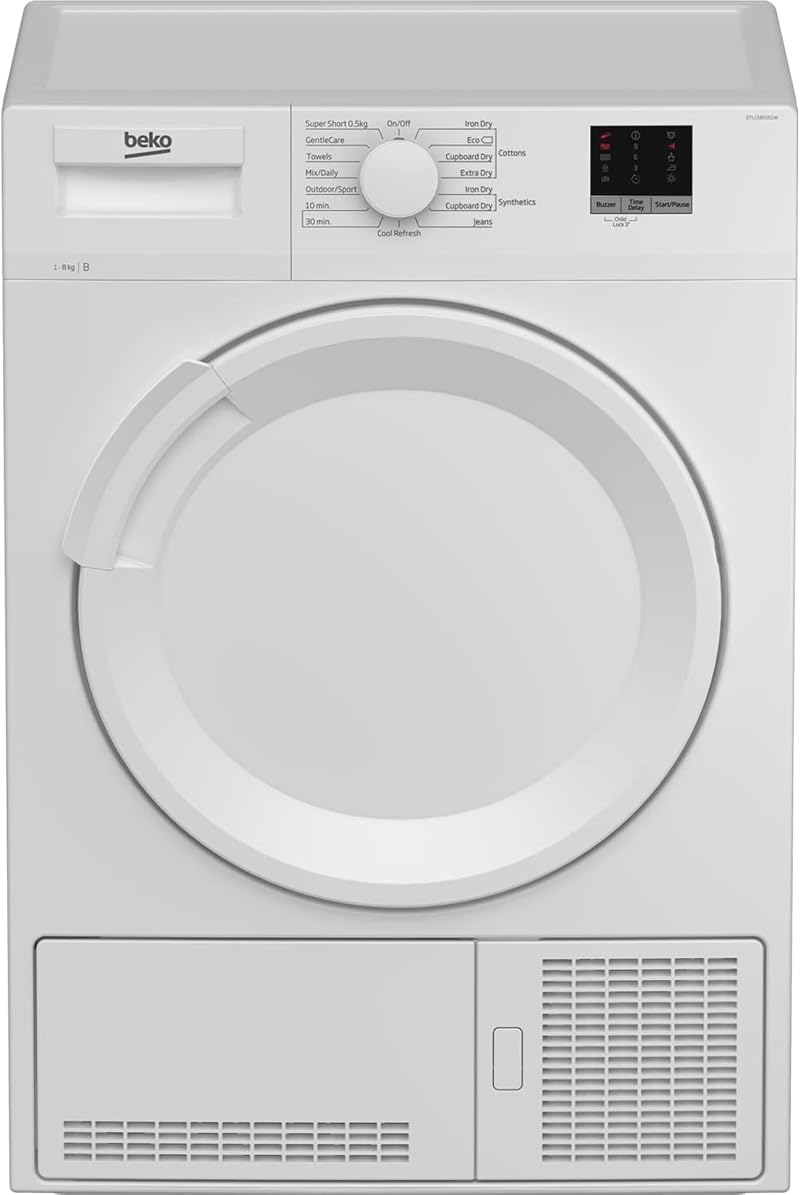 Beko DTLCE80051W Tumble Dryer 8 kg Condenser White B Energy