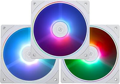 Ventilador de CPU TL-S12W-S de 120 mm con carcasa ARGB, conector PWM de 4 pines, ventilador de ordenador silencioso con rodamiento S-FDB, hasta 1500 rpm (Pack de 3)