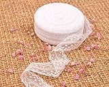 Milesky White Lace Ribbon 1 inch by 20 Yards LRB02