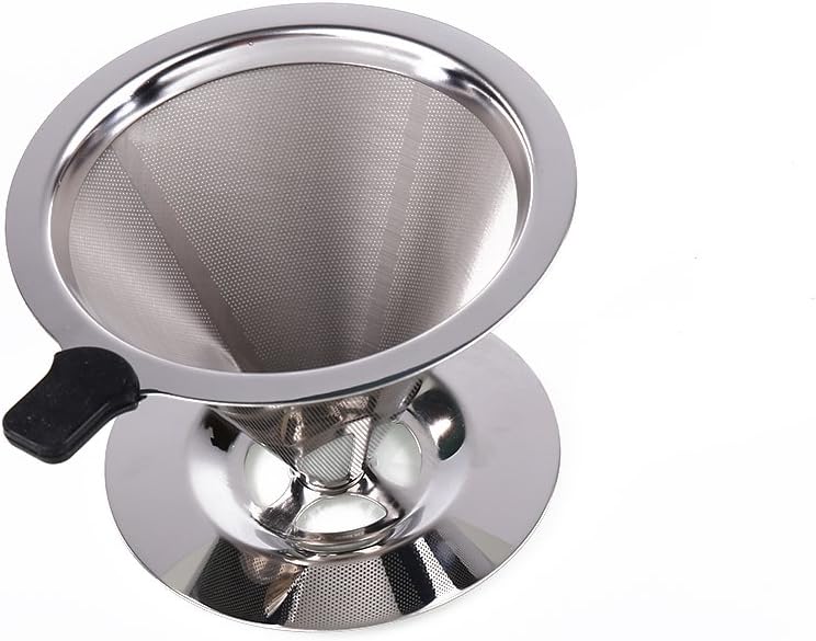 CAIDUD Practical K-Cup Reusable Coffee Filter, Double Layer Funnel Reusable Coffee Filter Stand Cup Machine Coffee Maker Filter