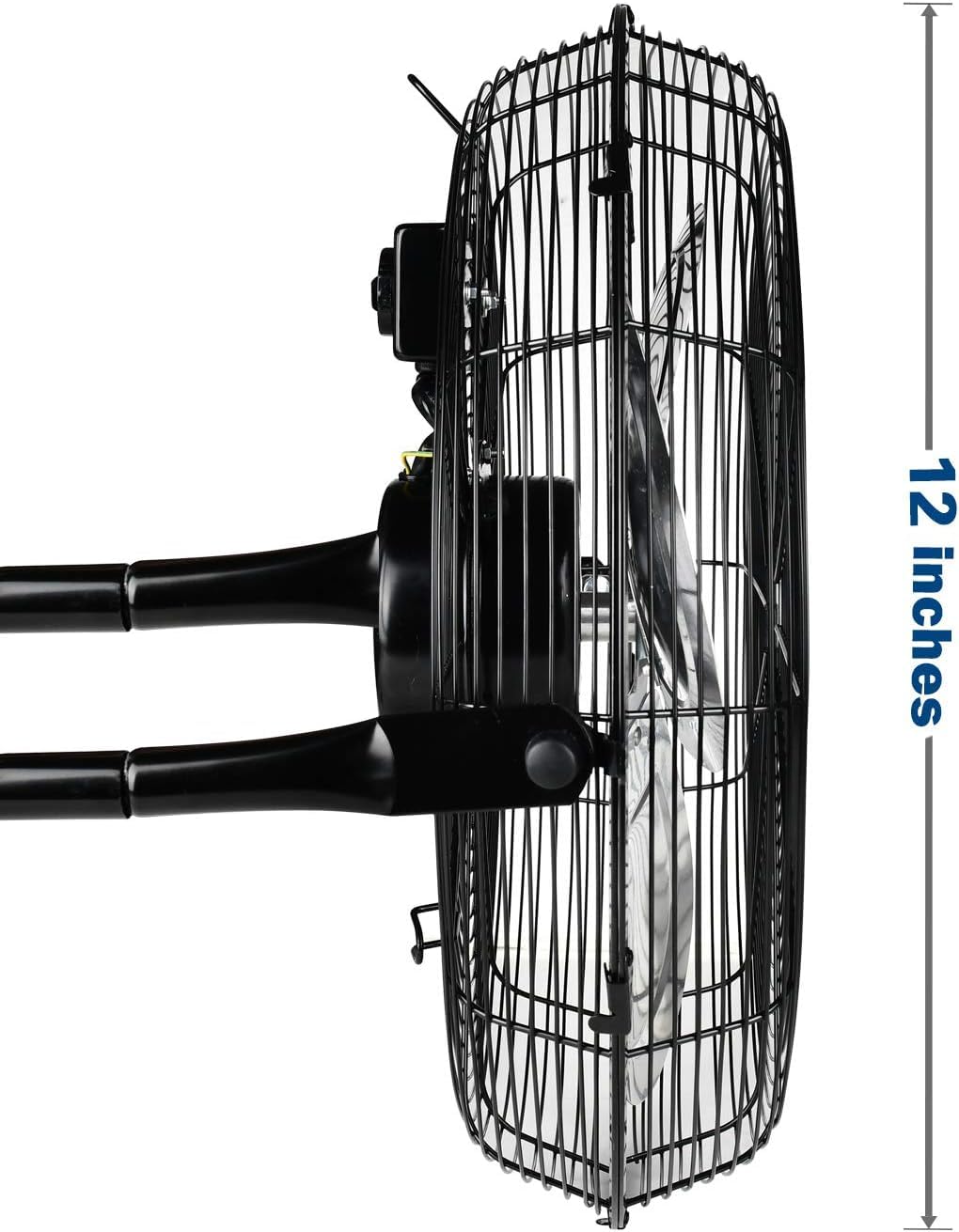 Simple Deluxe 12 Inch 3-Speed High Velocity Heavy Duty Metal Industrial Floor Fans, Black
