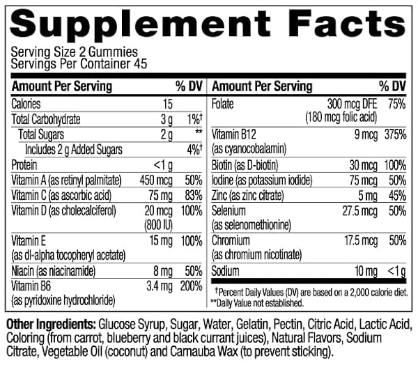 OLLY MEN’S MULTIVITAMIN GUMMY, VITAMINS A, C, D, E, B, ZINC, BLACKBERRY FLAVOR, 45 DAY SUPPLY – 90 COUNT