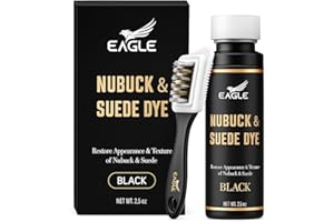 Eagle Nubuck & Suede Dye Black with Applicator & 3-Way Suede Brush - Suede Color Restorer for Shoes, Boots, Jackets, Purses & More - Black Suede Dye & Conditioner