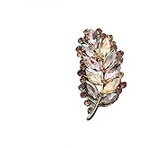 Crystal Leaf Brooch and Pins for Women Colorful Rhinestone Brooch Pins Elegant Dress Accessories Jewelry for Party Evening or Daily Wear Christmas Birthday