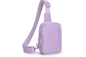 Viverte Small Sling Bag for Girls With 3 Pockets Lightweight Crossbody Bag Fanny Pack Two-Zipper Sling Backpack Cool Stuff Gifts for Teen Girls Trendy Stuff (Lavender)