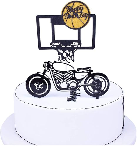 Amazon Com Shami Basketball Theme Cake Topper Set Of 2 Black