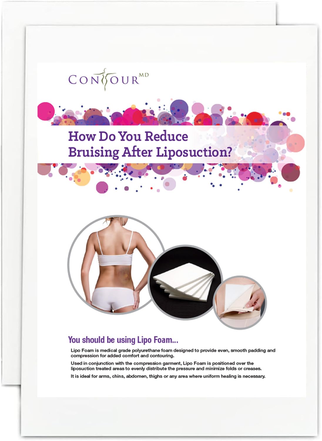 Photo 1 of ContourMD Medical Grade Post Lipo Foam Compression Sheets – Post Surgery Compression Garment after Liposuction, Tummy Tuck, AB Flattening, BBL, & More – Surgery Recovery Supplies (3-Sheet Set)