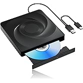 Wbacon External CD/DVD Drive for Laptop External DVD Drive, DVD Player Portable CD Reader for Laptop, CD Burner Compatible wi