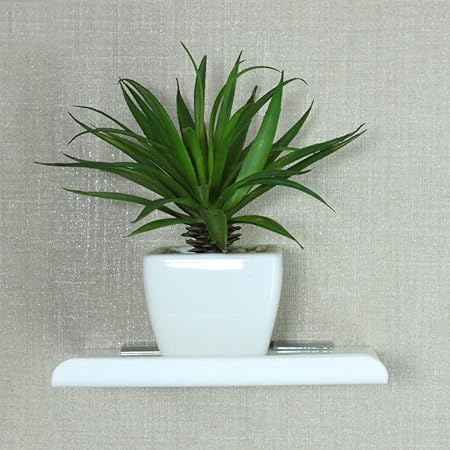 Skyzone Wall Mounted Acrylic Plain Wall Shelf Stand TV Set up Box Plant Pot Stand Self Stand Acrylic Material Bathroom Shelves Kitchen Shelf (7 x 5)