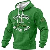 Mens St Patricks Day Hoodie Shamrock Graphic Long Sleeve Fleece Sweatshirt Funny Irish Costume Pullover