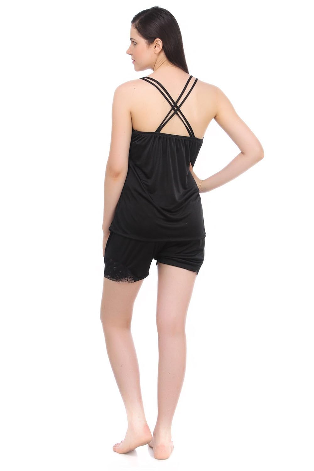 fasense women satin nightwear nightsuit top & shorts set dp041