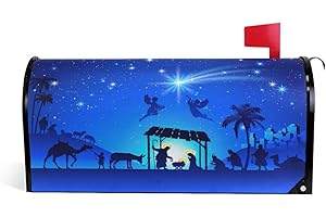 ALAZA Christmas Nativity Scene Magnetic Mailbox Cover MailWraps Garden Yard Home Decor for Outside Standard Size-18"x 20.8"