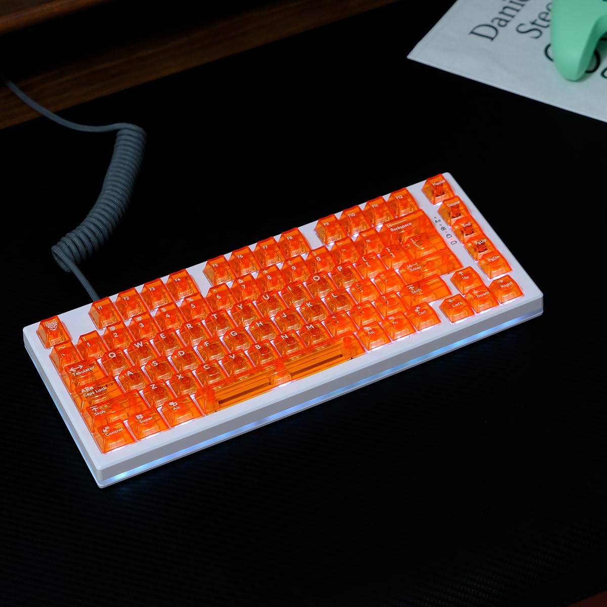 Sumgsn 114-delige set transparante keycaps, Cherry-profiel, roze