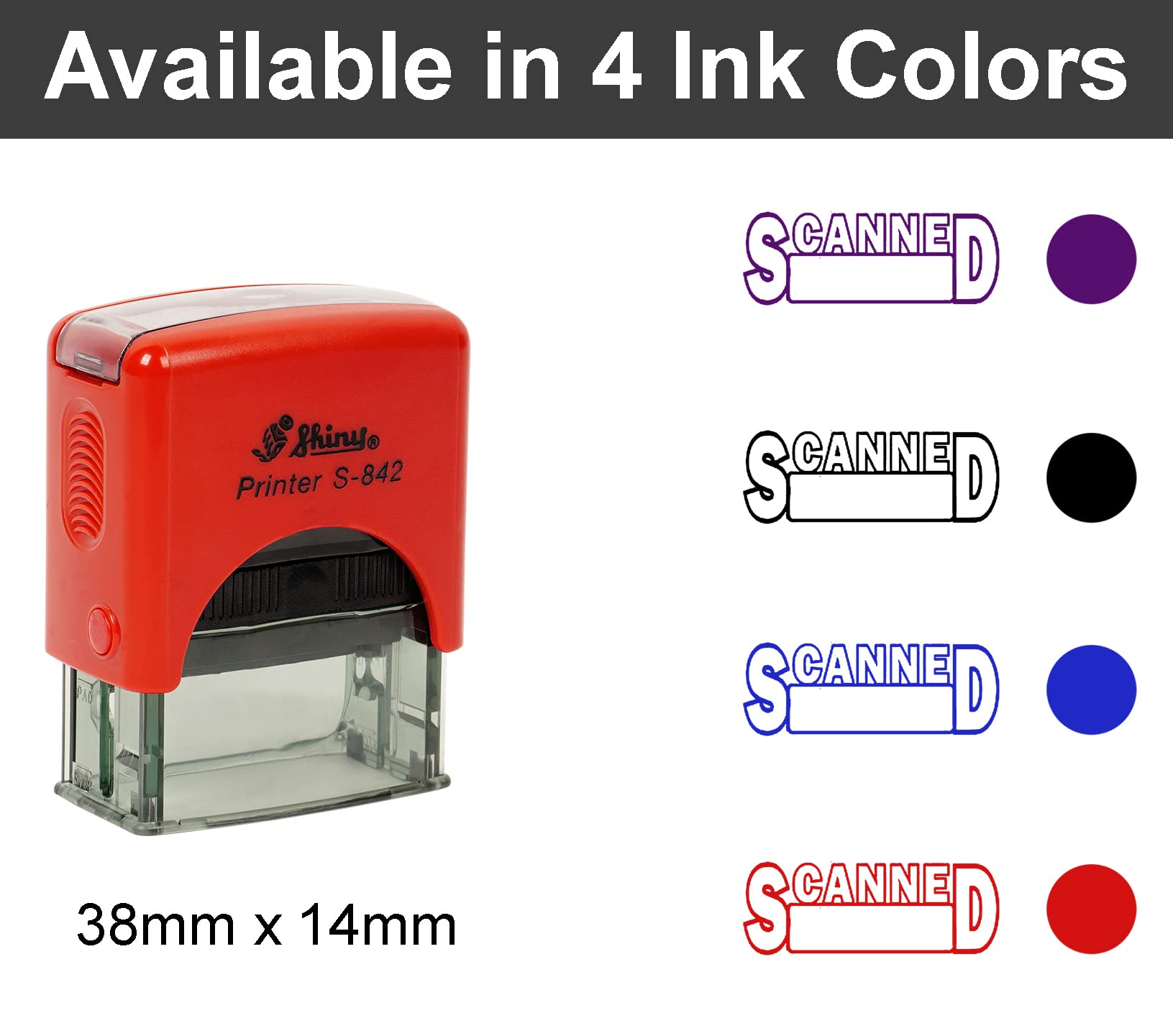 Scanned Self Inking Rubber Stamp Office Stationary Custom Shiny Stamp