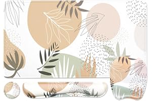 WB WEIRDBEAST Keyboard Wrist Rest Large Mouse Pad Wrist Support for Computer, 4 in 1 Memory Foam Keyboard Pad Desk Mat Ergonomic Hand Rest Wrist Cushion for Home Office Gaming - Minimalist Plant