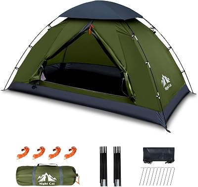 Night Cat Waterproof Camping Tent 1-2 Person Lightweight Easy Setup